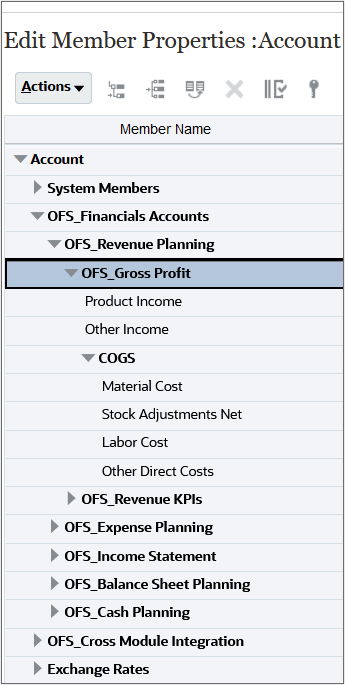 Added chart of account members